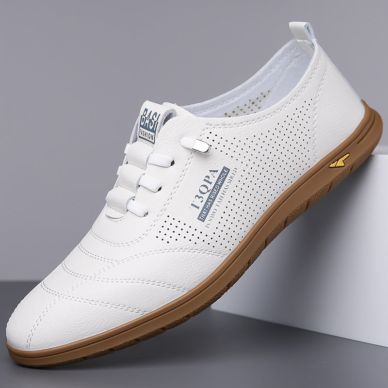 Men's casual business hollow leather shoes