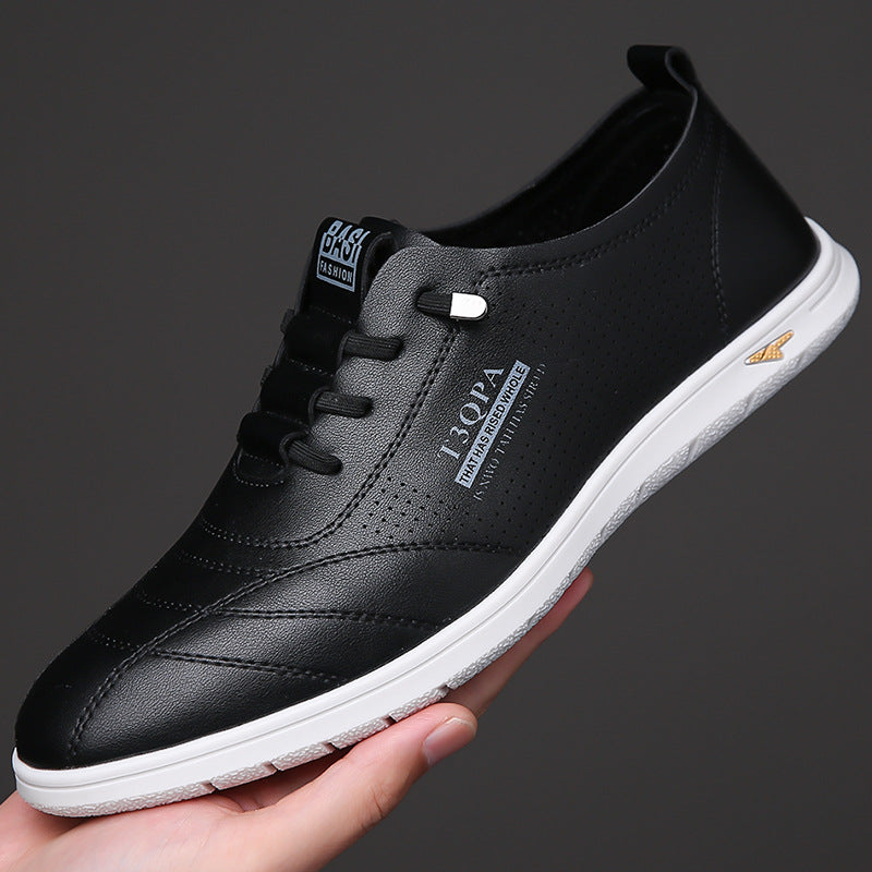 Men's casual business hollow leather shoes