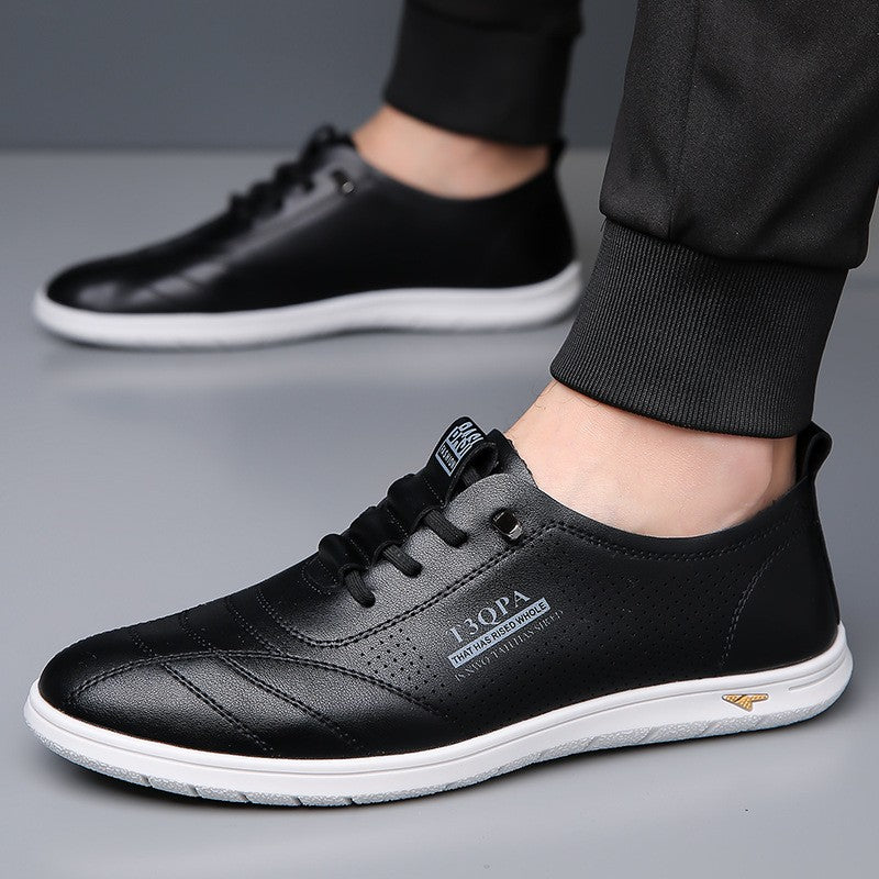 Men's casual business hollow leather shoes