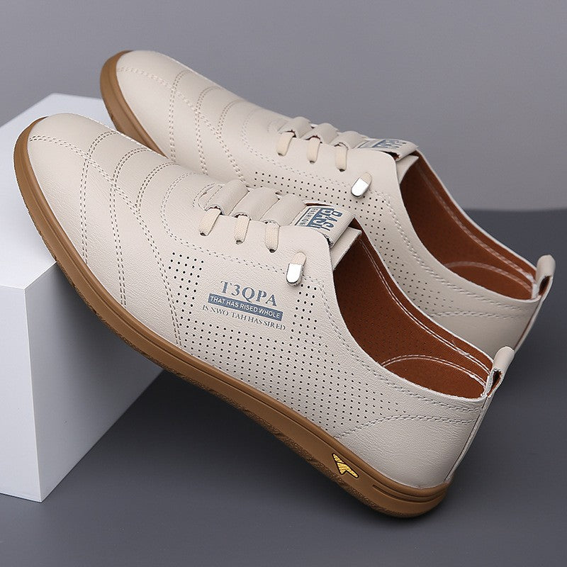 Men's casual business hollow leather shoes