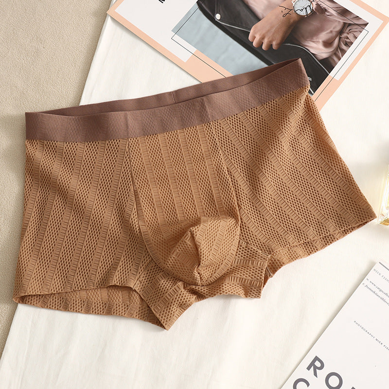 hou478-Mesh ice silk men's boxer briefs