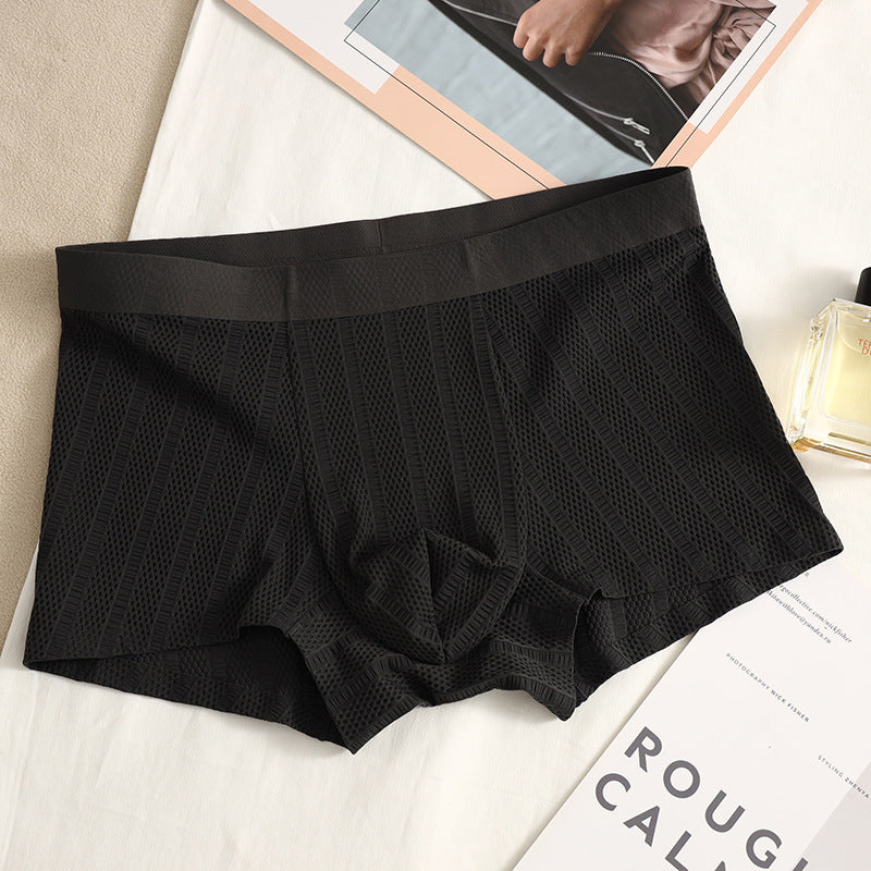 hou478-Mesh ice silk men's boxer briefs