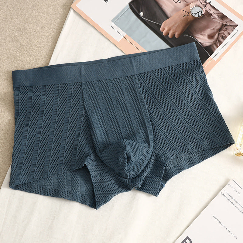 hou478-Mesh ice silk men's boxer briefs