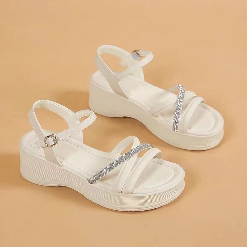 zp434-New summer ultra-light thick-soled crystal sandals