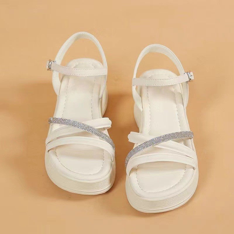 zp434-New summer ultra-light thick-soled crystal sandals