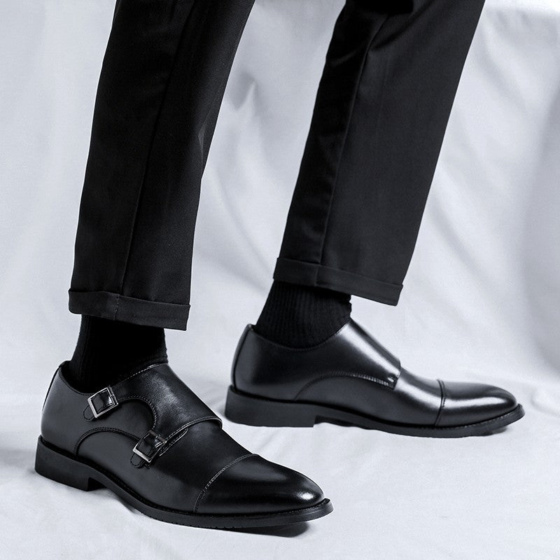 2024 Men's business formal pointed leather shoes