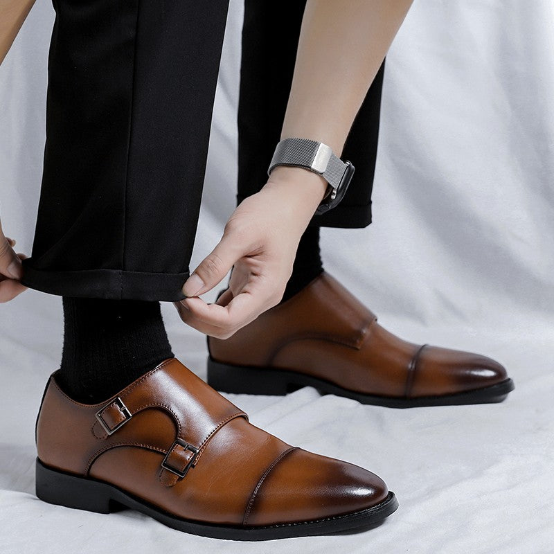 2024 Men's business formal pointed leather shoes