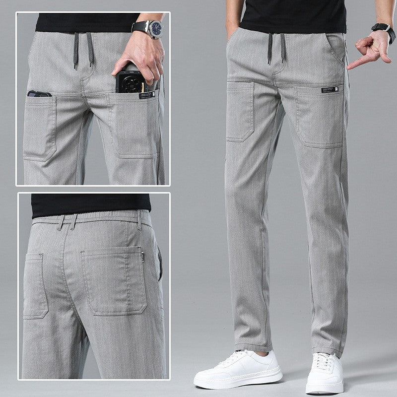 luu496-Men's thin stretch casual pants