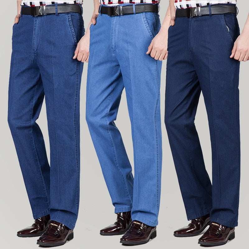 luu500-High Stretch Men's Thin Straight Jeans
