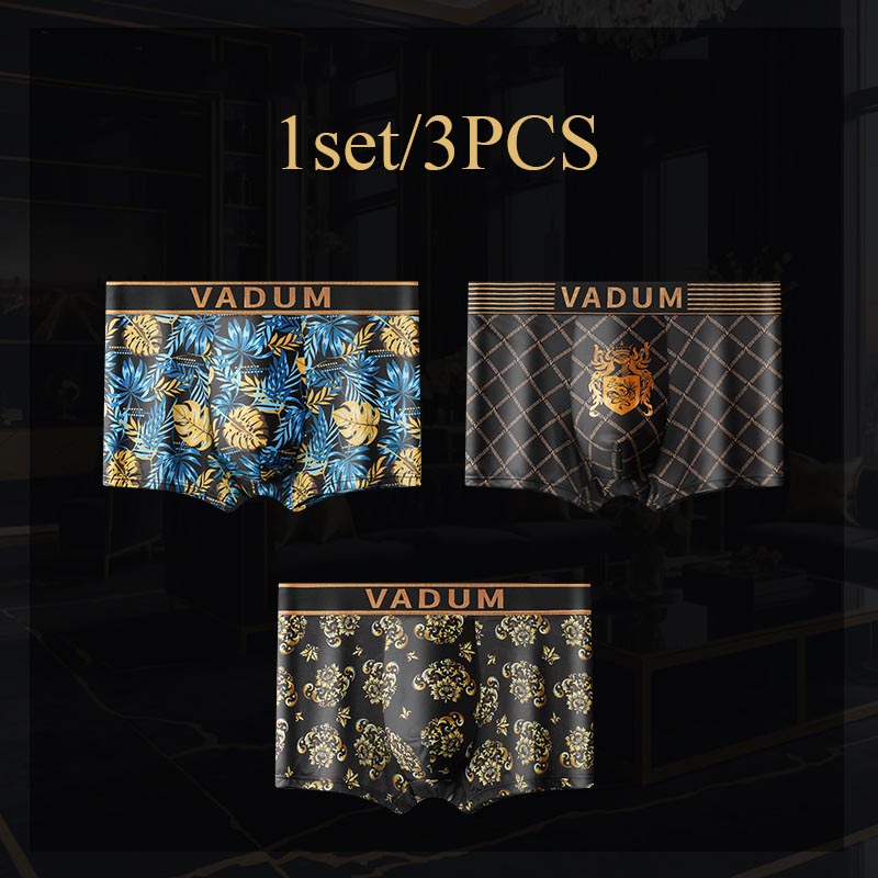 Summer Ice Silk Men's 6-Magnet Boxer Briefs 3-Pack