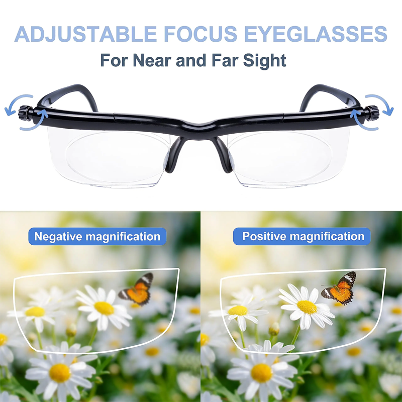 Adjustable Distance And Near Focus Glasses