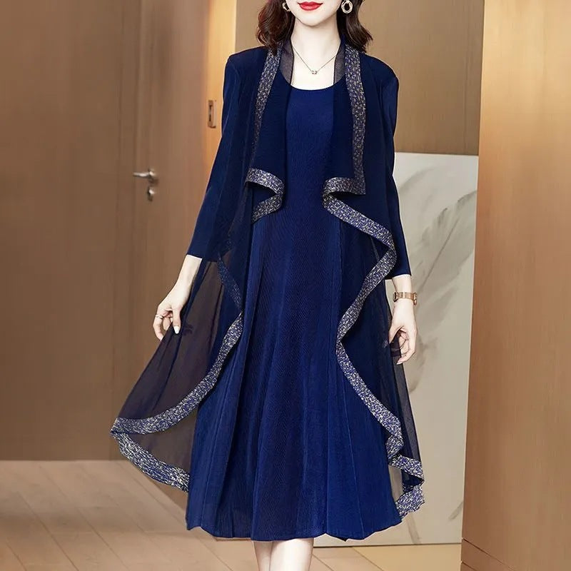 zp446-Women's autumn casual loose slim dress