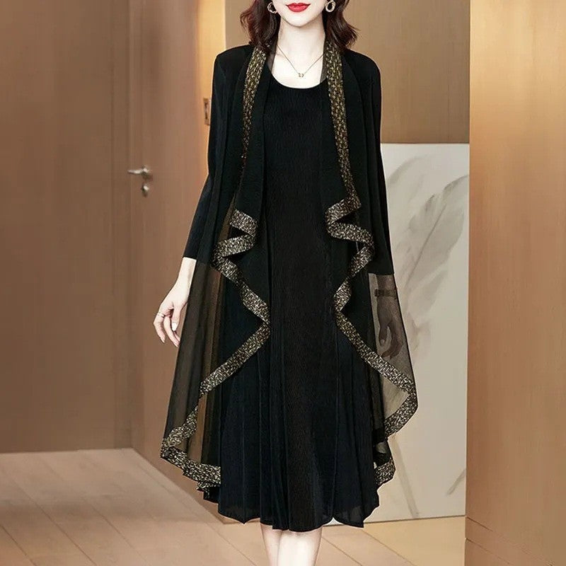 zp446-Women's autumn casual loose slim dress