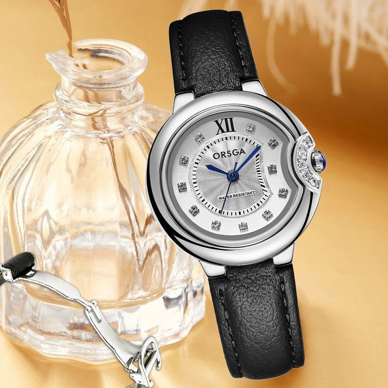 ae706-High-end fashion diamond-studded waterproof casual quartz watch for women