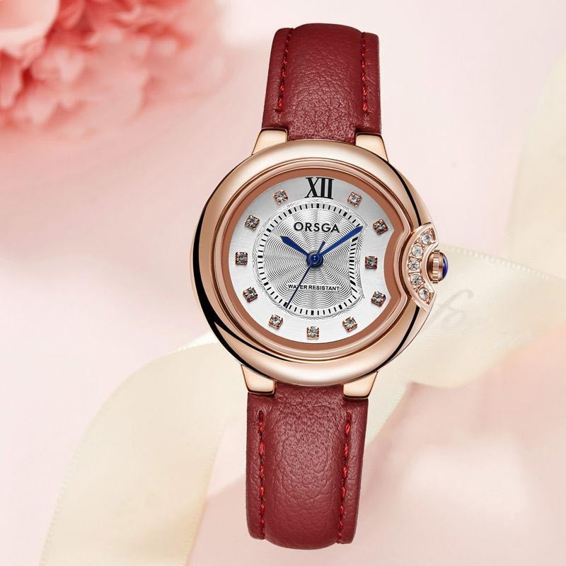 ae706-High-end fashion diamond-studded waterproof casual quartz watch for women