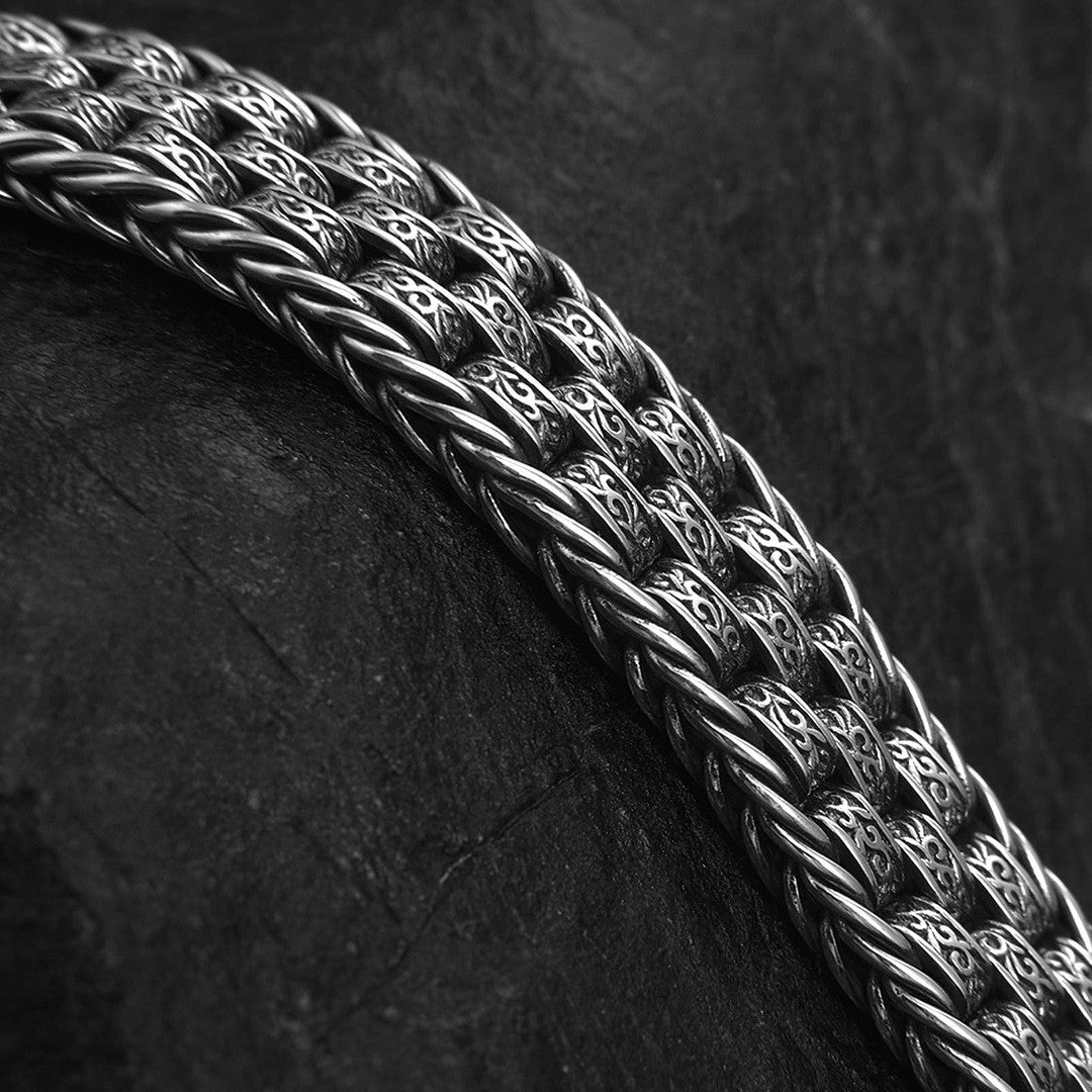 rob1-High-end Seiko Eternal Rattan Grass Pattern Retro Bracelet for Men