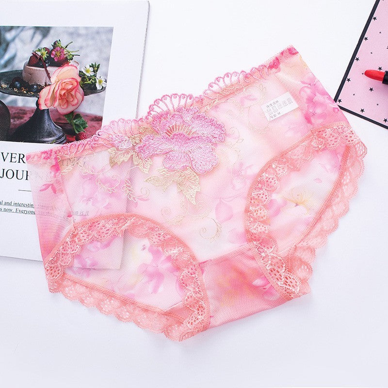 Sexy seamless lace embroidered women's underwear