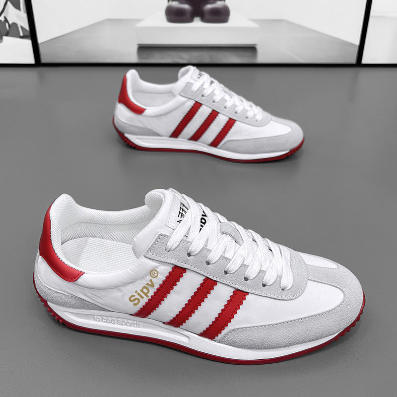 get11-Men's breathable fabric flat sneakers