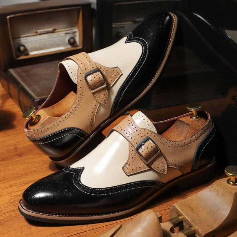 Men's Brogue Carved Leather Dress Shoes(cm222)