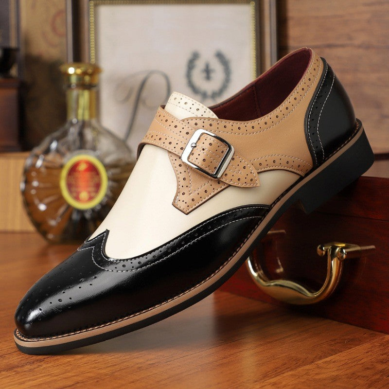Men's Brogue Carved Leather Dress Shoes