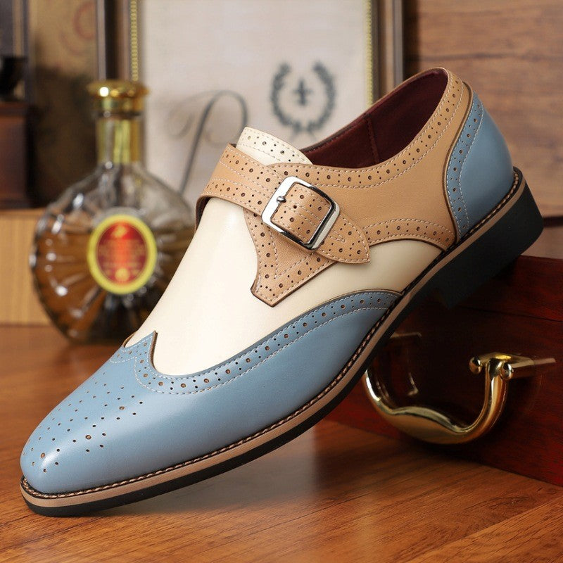 Men's Brogue Carved Leather Dress Shoes