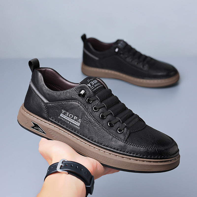 Men's breathable casual leather shoes