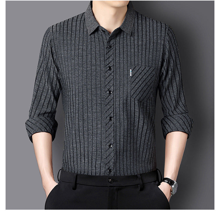 cm229-2025 Men's Silk Long Sleeve Shirt