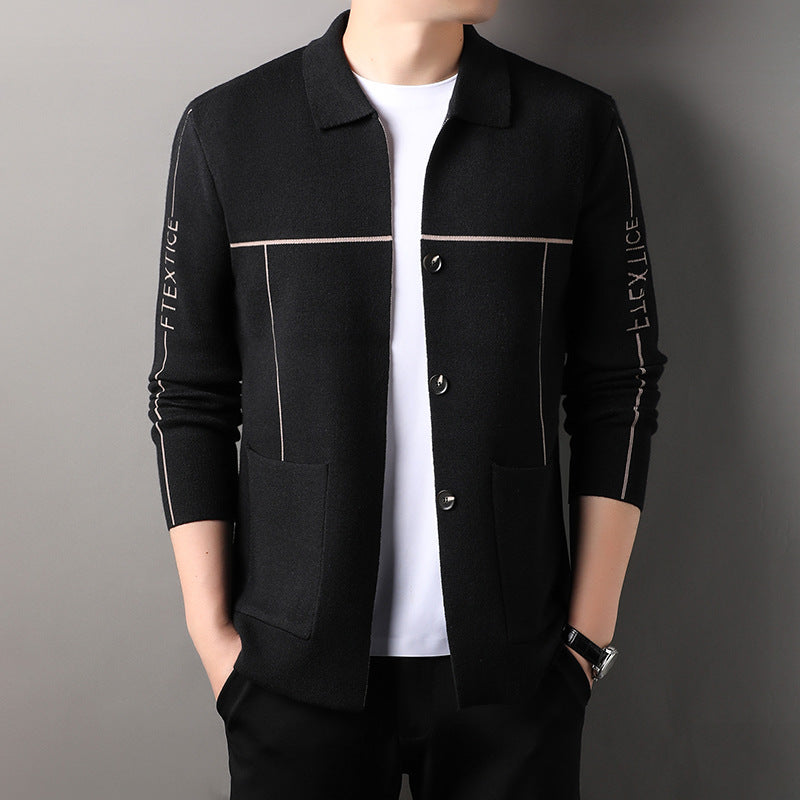 Fashionable and versatile men's knitted cardigan long-sleeved jacket(cmi464)