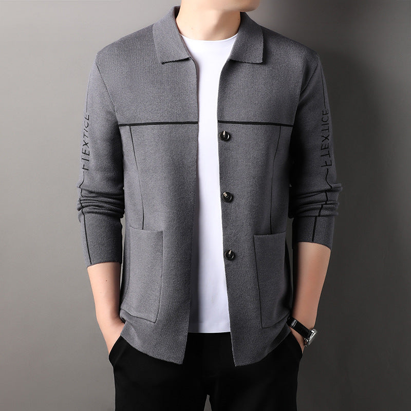 Fashionable and versatile men's knitted cardigan long-sleeved jacket(cmi464)