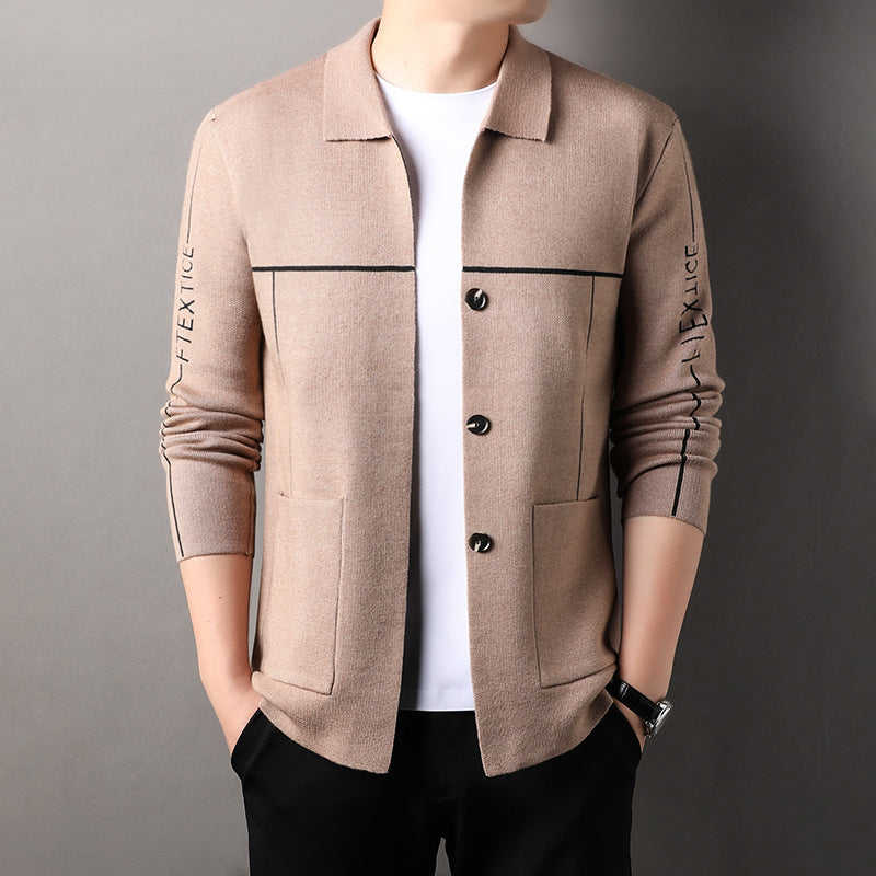Fashionable and versatile men's knitted cardigan long-sleeved jacket(cmi464)