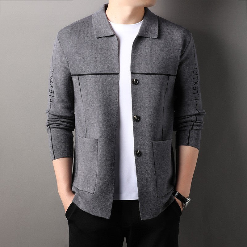 Fashionable and versatile men's knitted cardigan long-sleeved jacket(cmi464)