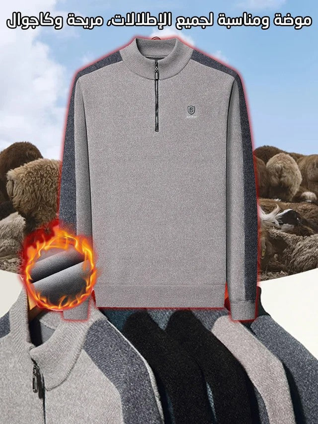 zq274-Men's casual long sleeve fleece sweater