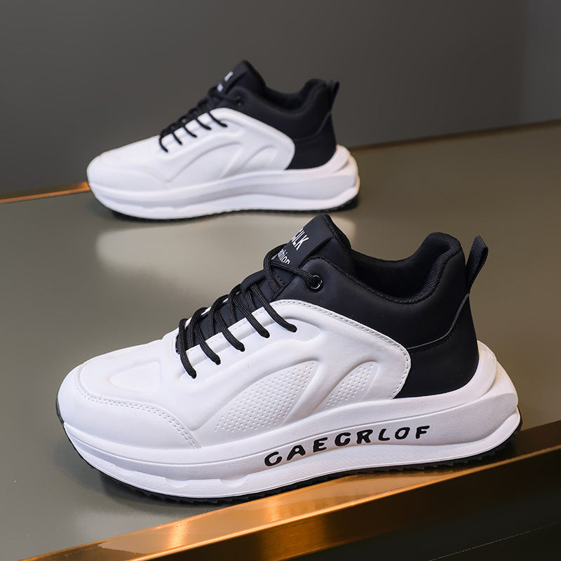 zq258-Men's autumn thick-soled leather sneakers