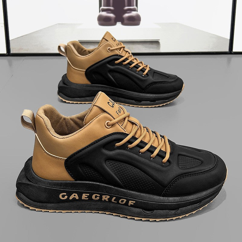 zq258-Men's autumn thick-soled leather sneakers