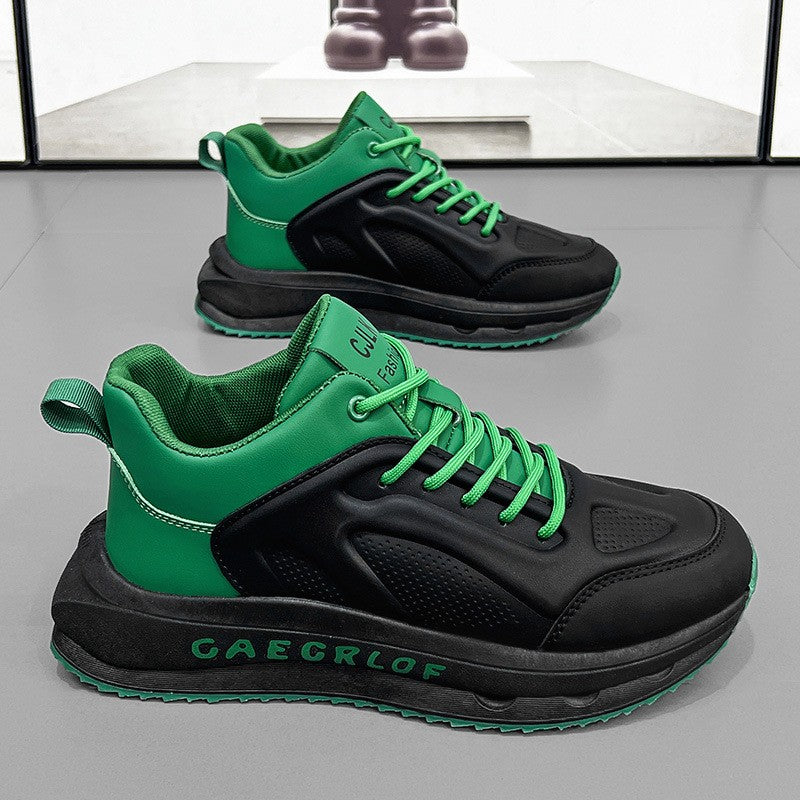 zq258-Men's autumn thick-soled leather sneakers