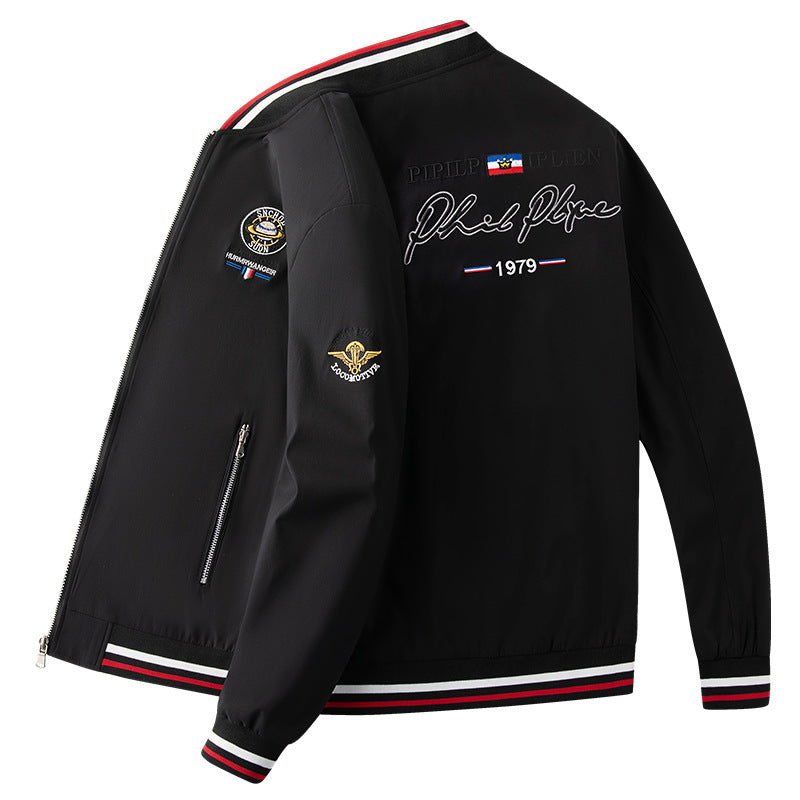 Spring and Autumn Embroidery Trendy Men Flight Suit Jacket