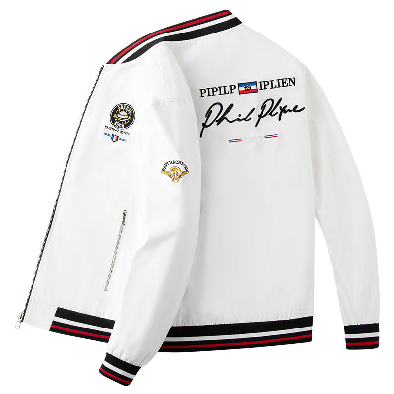 Spring and Autumn Embroidery Trendy Men Flight Suit Jacket
