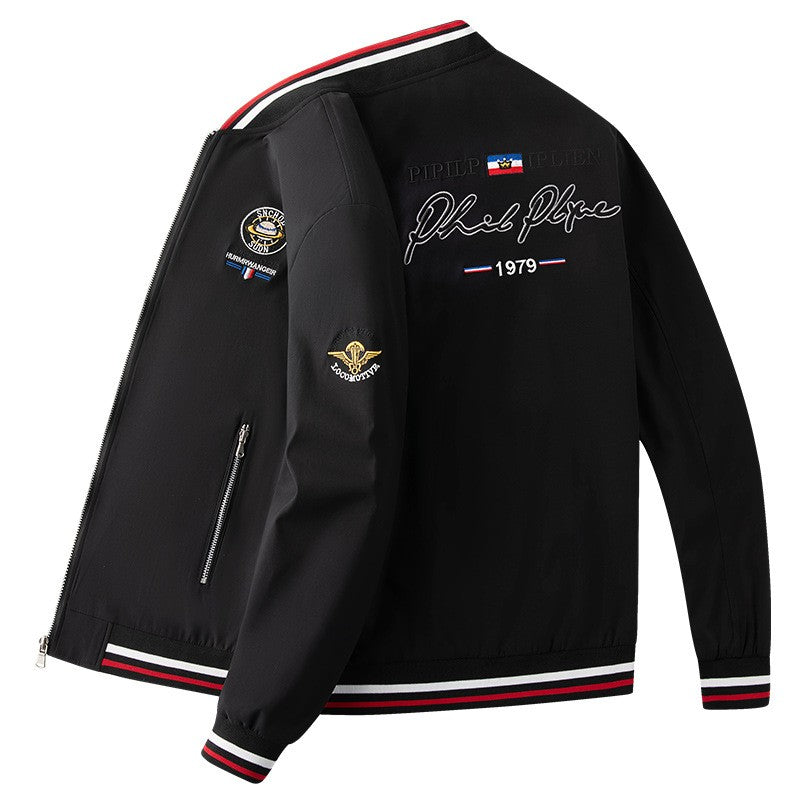 Spring and Autumn Embroidery Trendy Men Flight Suit Jacket