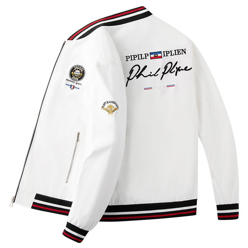 Spring and Autumn Embroidery Trendy Men Flight Suit Jacket