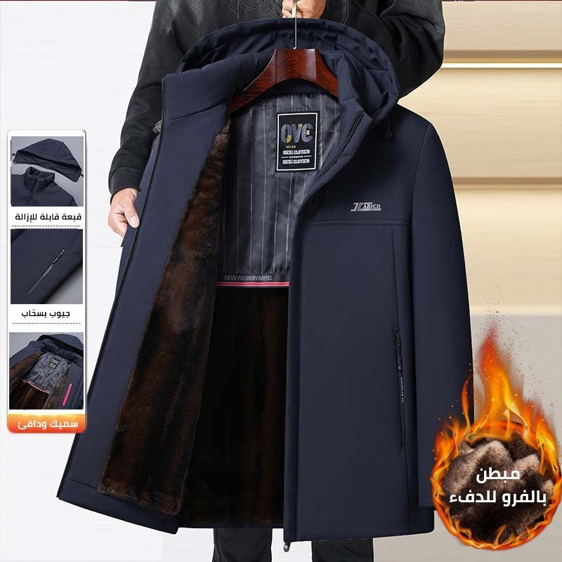 rob47-Men's winter fleece thickened jacket