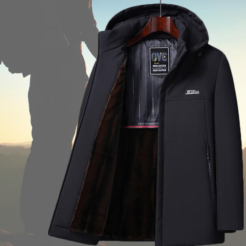 rob47-Men's winter fleece thickened jacket