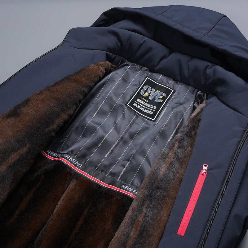 rob47-Men's winter fleece thickened jacket