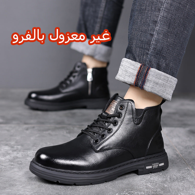 Winter warm plus velvet men's retro martin boots