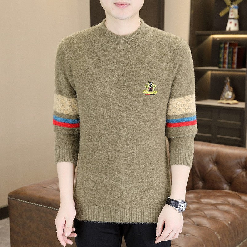 cf185-Winter Men's Fashion Casual Embroidered Sweater