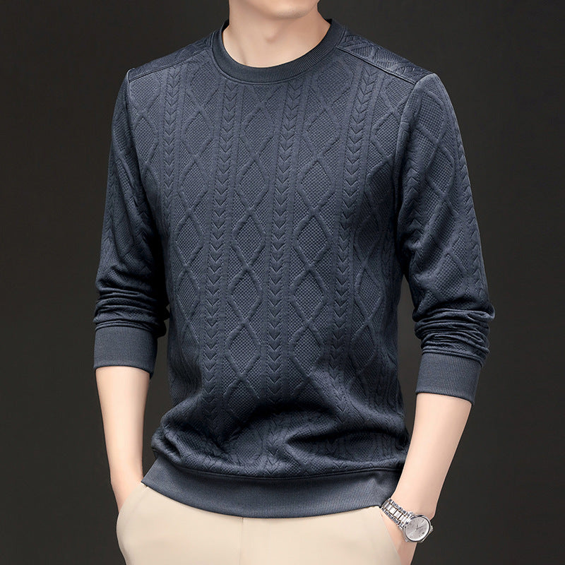 scm136-New Men's Knitted Jacquard Casual Sweatshirt