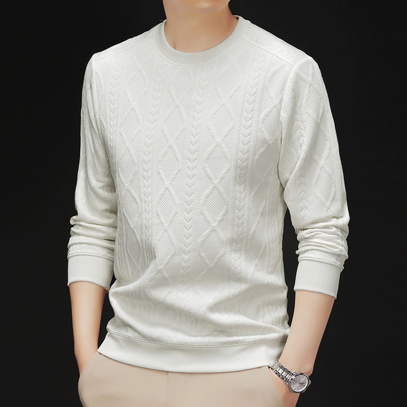 scm136-New Men's Knitted Jacquard Casual Sweatshirt