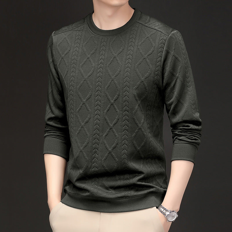 scm136-New Men's Knitted Jacquard Casual Sweatshirt