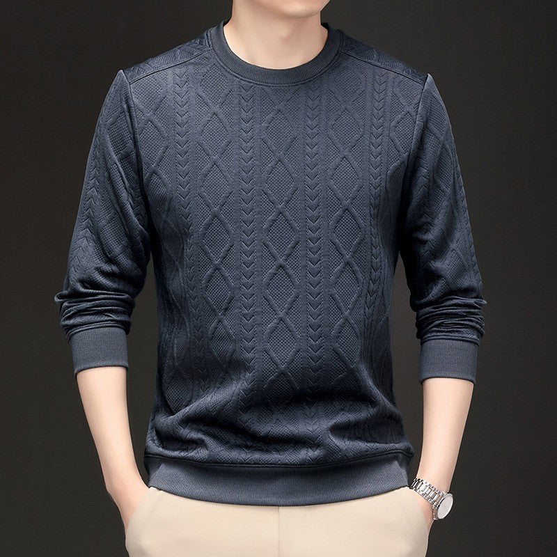scm136-New Men's Knitted Jacquard Casual Sweatshirt