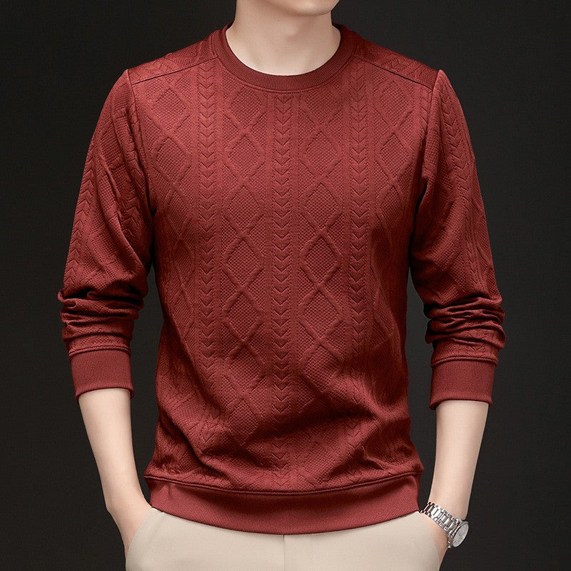 scm136-New Men's Knitted Jacquard Casual Sweatshirt