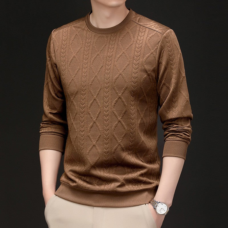scm136-New Men's Knitted Jacquard Casual Sweatshirt